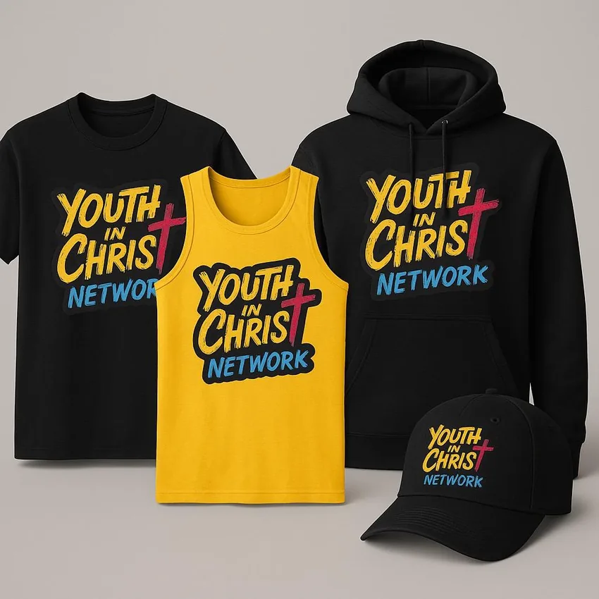 YICN merch — tees, hoodie, tank top and cap
